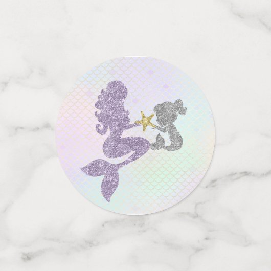 Zeemeermin Baby shower Confetti (Kleine voorkant)