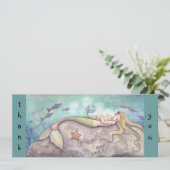 Zeemeermin Baby shower Dank u opmerkingen Kaart (Staand voorkant)