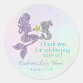 Zeemeermin Baby shower dank u stickers partij guns