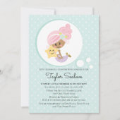 Zeemeermin Baby shower donkere huidskleur Kaart (Voorkant)