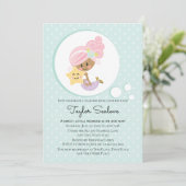 Zeemeermin Baby shower donkere huidskleur Kaart (Staand voorkant)