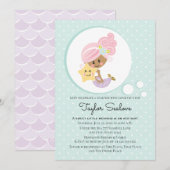 Zeemeermin Baby shower donkere huidskleur Kaart (Voorkant / Achterkant)