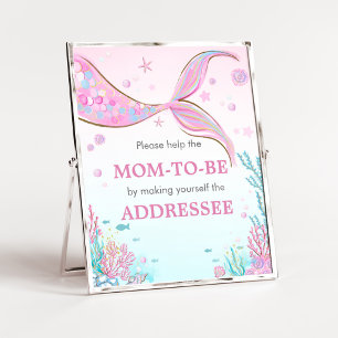 Zeemeermin Baby Shower Envelop Station Bord Poster