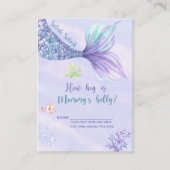 Zeemeermin baby shower Hoe groot is mama's buik Informatiekaartje (Voorkant)