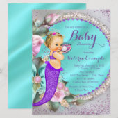 Zeemeermin Baby Shower Kaart (Voorkant / Achterkant)