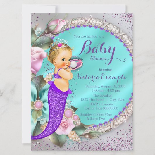 Zeemeermin Baby Shower Kaart (Voorkant)