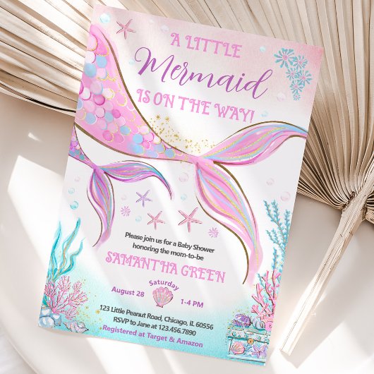 Zeemeermin Baby Shower Kaart