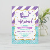 Zeemeermin Baby Shower Kaart (Staand voorkant)