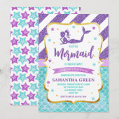 Zeemeermin Baby Shower Kaart (Voorkant / Achterkant)