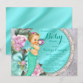 Zeemeermin Baby Shower Kaart (Voorkant / Achterkant)
