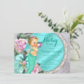 Zeemeermin Baby Shower Kaart (Staand voorkant)