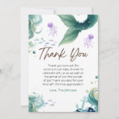 Zeemeermin Baby shower Kleurrijke Kwallen Waterver Bedankkaart (Voorkant)