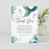 Zeemeermin Baby shower Kleurrijke Kwallen Waterver Bedankkaart (Staand voorkant)