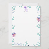Zeemeermin Baby shower Kleurrijke Kwallen Waterver Bedankkaart (Achterkant)