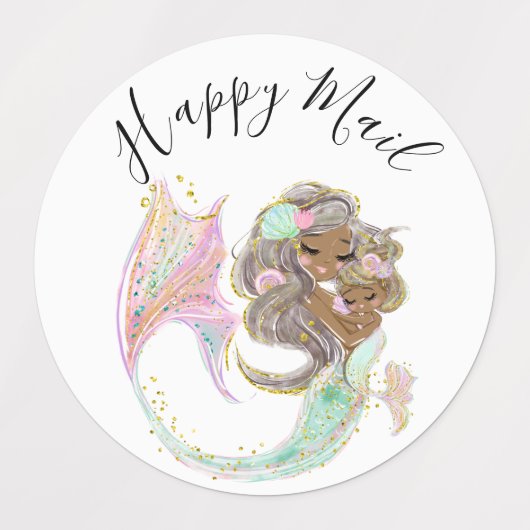 Zeemeermin Baby shower Labels (Design 2)