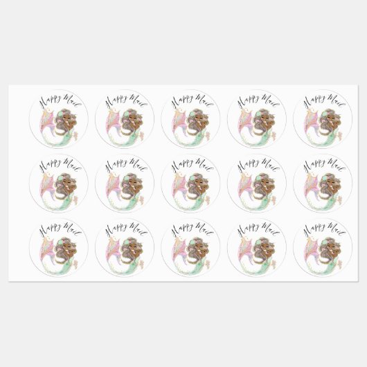Zeemeermin Baby shower Labels (Vel)