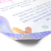 Zeemeermin Baby shower Late Night Luiers Poster (Hoek)