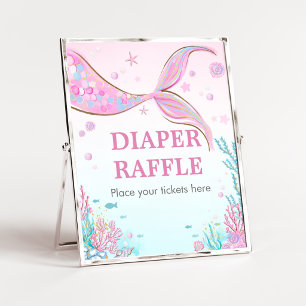 Zeemeermin Baby Shower Luier Raffle Bord Poster
