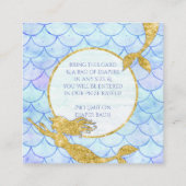 Zeemeermin Baby shower Luier Raffle Gold Glitter Informatiekaartje (Achterkant)