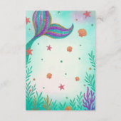 Zeemeermin Baby shower Luier Raffle Kaart (Achterkant)