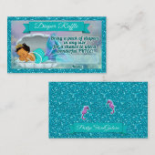 Zeemeermin Baby shower Luier Raffle Tickets #136 Informatiekaartje (Voorkant / Achterkant)