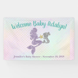 Zeemeermin Baby shower Moeder & Kind Banner