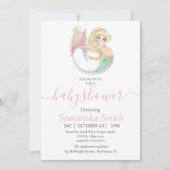 Zeemeermin Baby shower Moeder Om Uitnodiging (Voorkant)