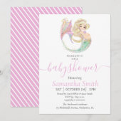 Zeemeermin Baby shower Moeder Om Uitnodiging (Voorkant / Achterkant)