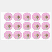 Zeemeermin Baby shower nautische roze labels (Vel)