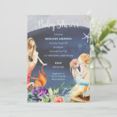 Zeemeermin Baby shower Oceaan onder Zee Bloemmeisj Kaart (Staand voorkant)