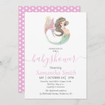 Zeemeermin baby shower onder de zee Invitation
