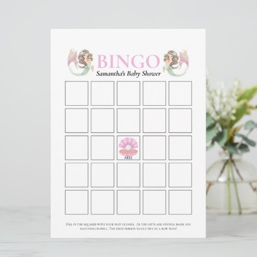 Zeemeermin baby shower onder de zee kaart (Staand voorkant)