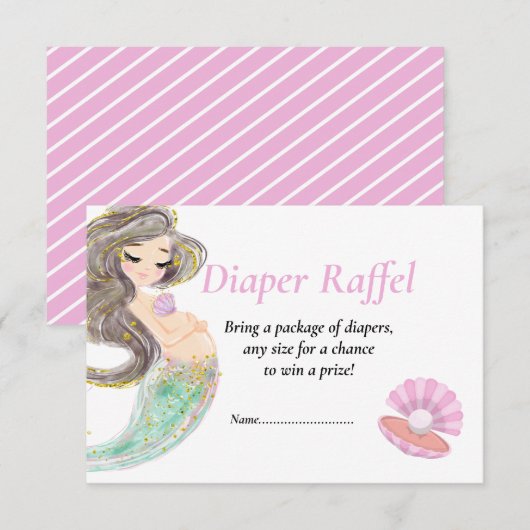 Zeemeermin baby shower onder de zee kaart (Voorkant / Achterkant)