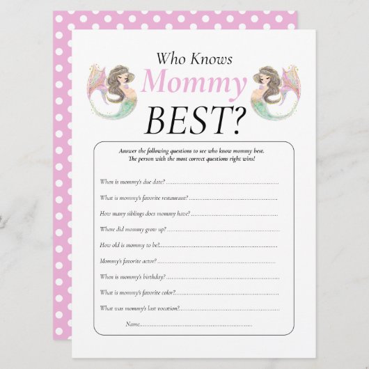 Zeemeermin baby shower onder de zee kaart (Voorkant / Achterkant)