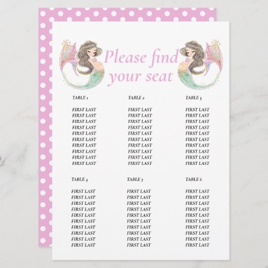 Zeemeermin baby shower onder de zee kaart (Voorkant / Achterkant)