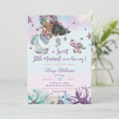 Zeemeermin Baby Shower Onder de Zee Meisje Kaart (Staand voorkant)