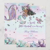 Zeemeermin Baby Shower Onder de Zee Meisje Kaart (Voorkant / Achterkant)