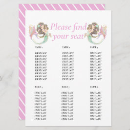 Zeemeermin baby shower onder de zee Tabel grafiek Kaart