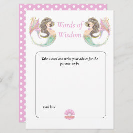 Zeemeermin baby shower onder de zee Wijsheid Kaart