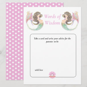 Zeemeermin baby shower onder de zee Wijsheid Kaart