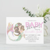 Zeemeermin baby shower onder het zee aankondiging (Staand voorkant)