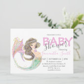 Zeemeermin baby shower onder het zee aankondiging (Staand voorkant)