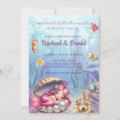 Zeemeermin Baby shower Onder het Zee Baby shower M Kaart (Voorkant)