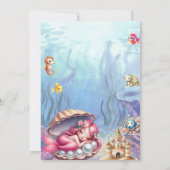 Zeemeermin Baby shower Onder het Zee Baby shower M Kaart (Achterkant)