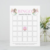 Zeemeermin baby shower onder het zee bingo kaart (Staand voorkant)