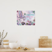 Zeemeermin Baby shower onder het Zee "Birthday Fav Poster (Keuken)