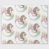 Zeemeermin Baby shower. Onder het Zee. Glitter Cadeaupapier (Vlak)