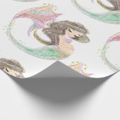 Zeemeermin Baby shower. Onder het Zee. Glitter Cadeaupapier (Hoek)