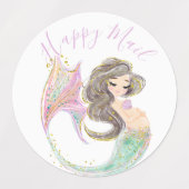 Zeemeermin Baby shower. Onder het Zee. Glitter Labels (Design 2)