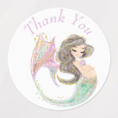 Zeemeermin Baby shower. Onder het Zee. Glitter Labels (Design 1)